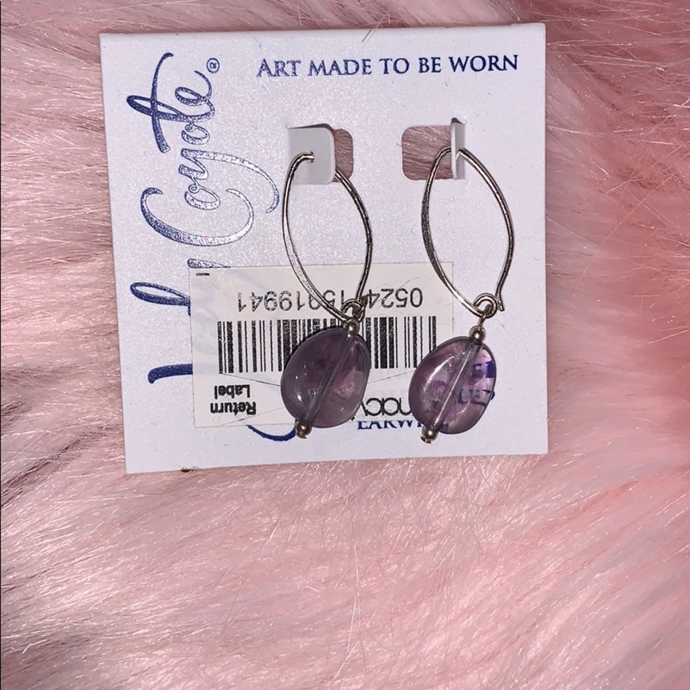 Sterling and Purple earrings